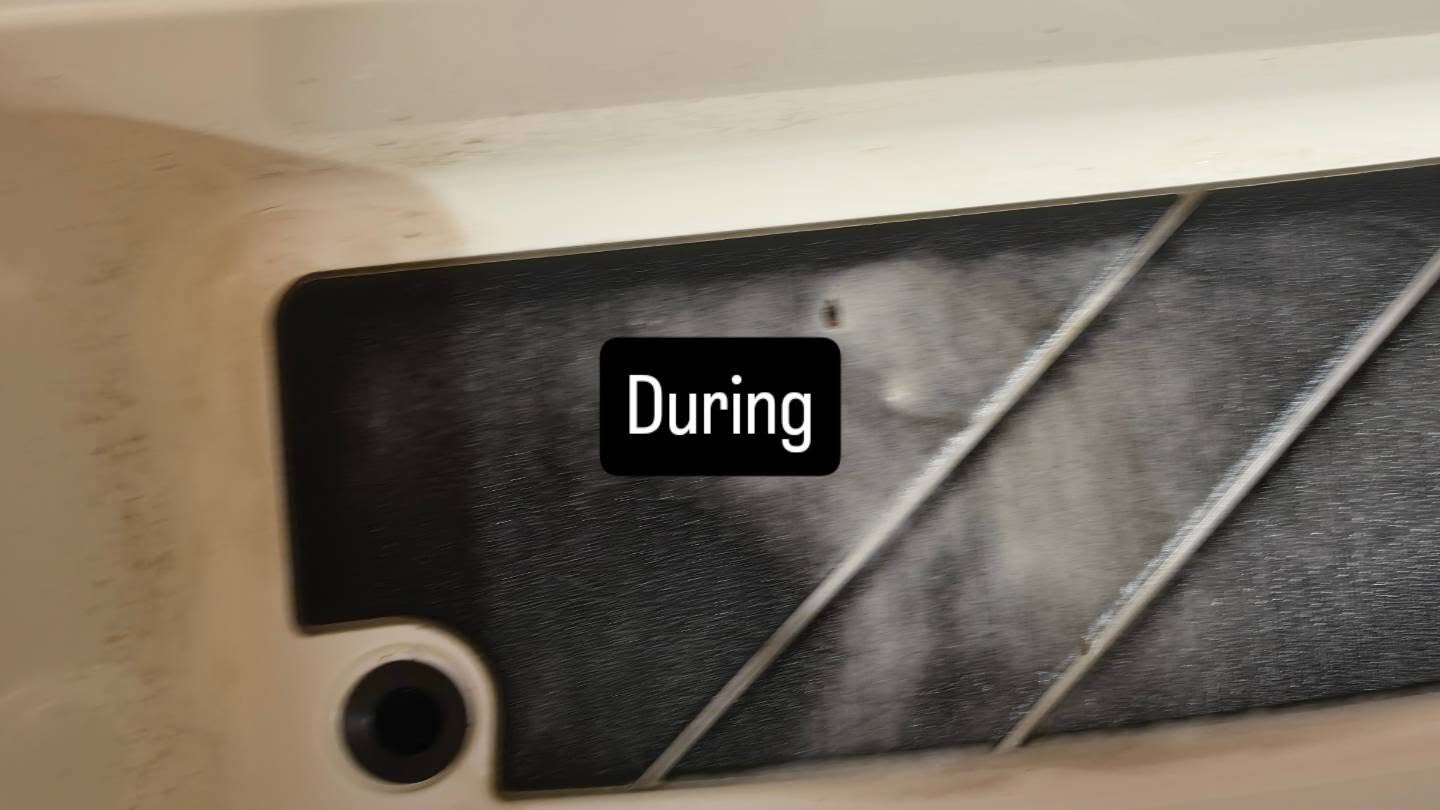 During: @hyman99’s rear boat locker being cleaned with Deck Hand